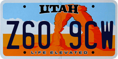 UT license plate Z609CW