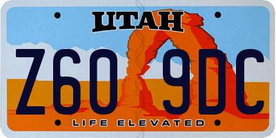 UT license plate Z609DC