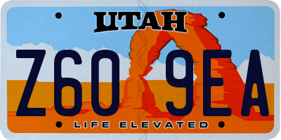 UT license plate Z609EA