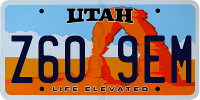 UT license plate Z609EM