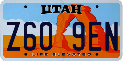 UT license plate Z609EN