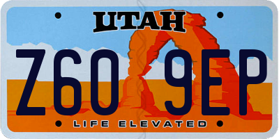 UT license plate Z609EP