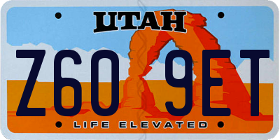 UT license plate Z609ET