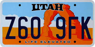UT license plate Z609FK