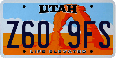 UT license plate Z609FS