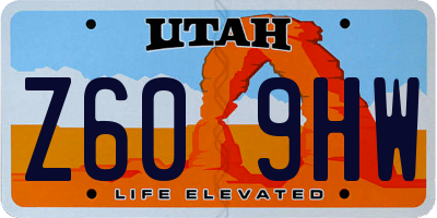 UT license plate Z609HW