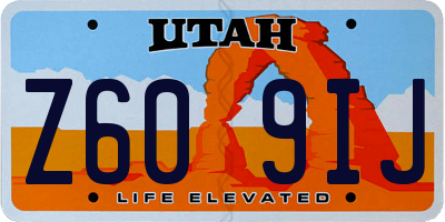 UT license plate Z609IJ