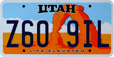 UT license plate Z609IL