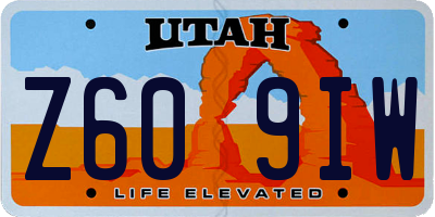 UT license plate Z609IW
