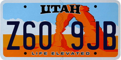 UT license plate Z609JB