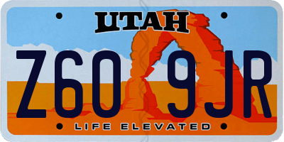UT license plate Z609JR