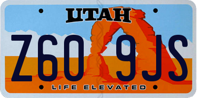UT license plate Z609JS