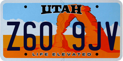 UT license plate Z609JV