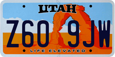 UT license plate Z609JW