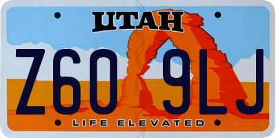 UT license plate Z609LJ