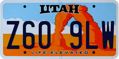 UT license plate Z609LW