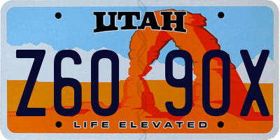 UT license plate Z609OX