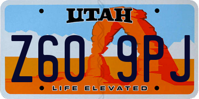UT license plate Z609PJ