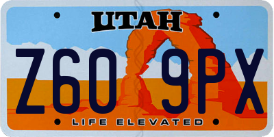 UT license plate Z609PX