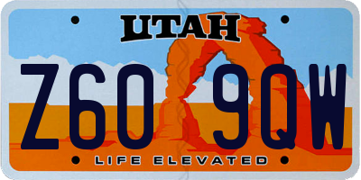 UT license plate Z609QW