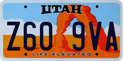 UT license plate Z609VA