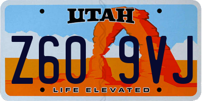UT license plate Z609VJ