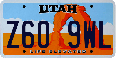 UT license plate Z609WL