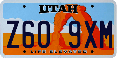 UT license plate Z609XM