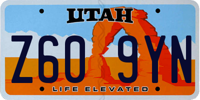 UT license plate Z609YN