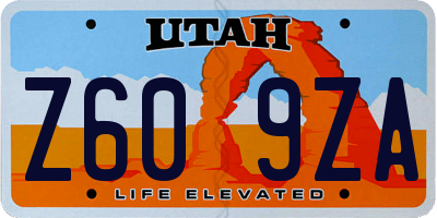 UT license plate Z609ZA