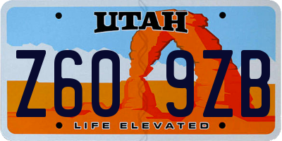 UT license plate Z609ZB