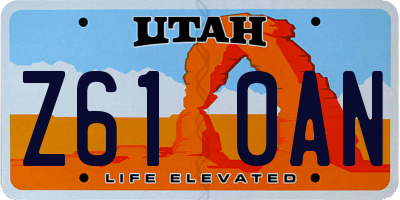 UT license plate Z610AN
