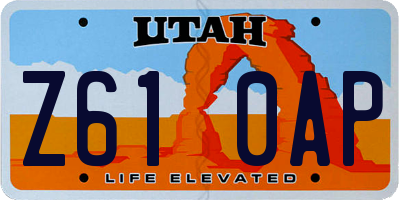 UT license plate Z610AP