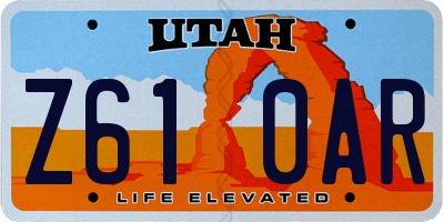 UT license plate Z610AR