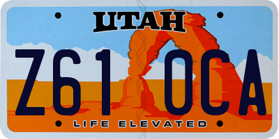 UT license plate Z610CA