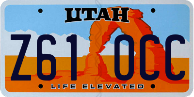 UT license plate Z610CC