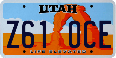 UT license plate Z610CE