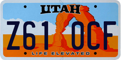 UT license plate Z610CF