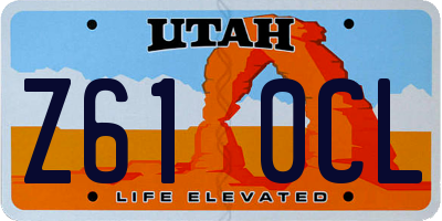 UT license plate Z610CL