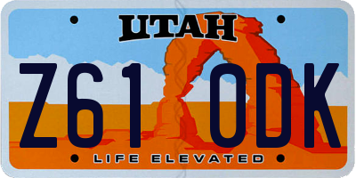 UT license plate Z610DK