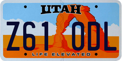UT license plate Z610DL