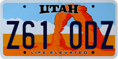 UT license plate Z610DZ