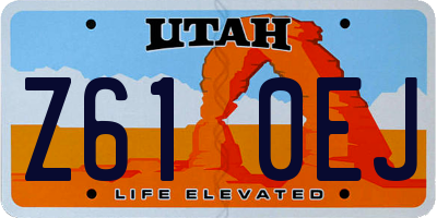 UT license plate Z610EJ
