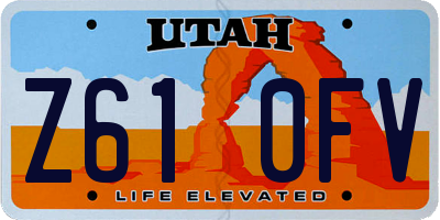 UT license plate Z610FV