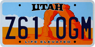 UT license plate Z610GM