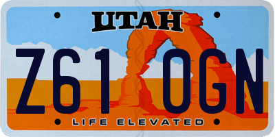 UT license plate Z610GN