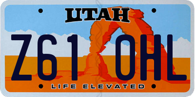 UT license plate Z610HL