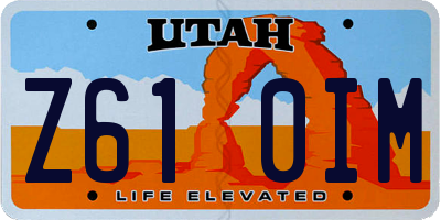UT license plate Z610IM