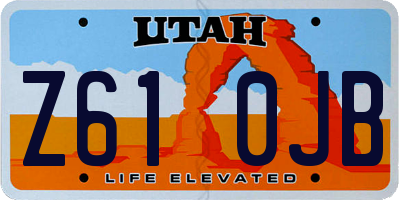 UT license plate Z610JB