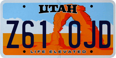 UT license plate Z610JD